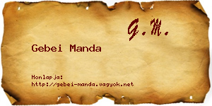 Gebei Manda névjegykártya